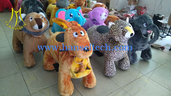 Hansel entertainment plush motorized 4 wheel electric walking animals rides المزود