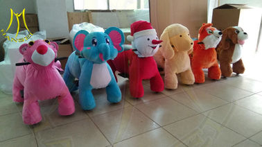 Hansel amusement kids plush stuffed electric battery operated ride on animals المزود