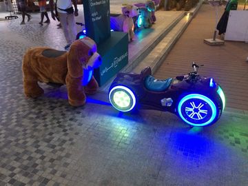 Hansel  high quality plush furry toy for mall rideable animal with non coin المزود