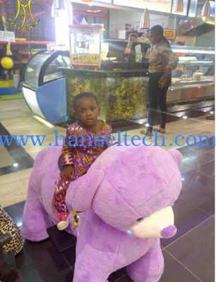 Hansel coin operated plush kids dinosaur park animales mountables in mall المزود