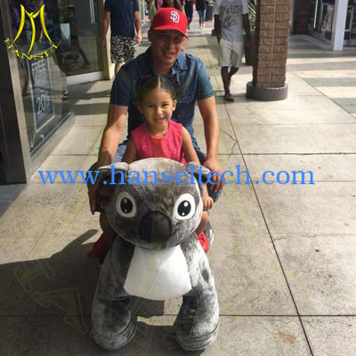 Hansel amusement  moving stuffed mountable riding animals for park المزود