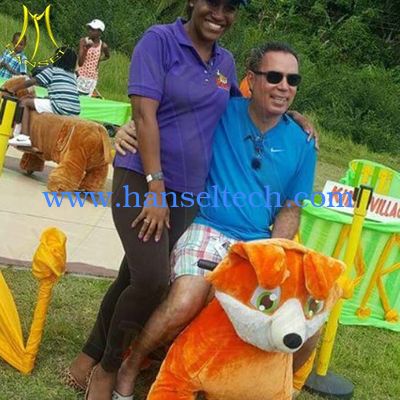 Hansel coin operated walking stuffed animal electric mountable for children المزود