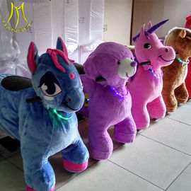 Hansel plush walking animal rideable stuffed horse kids rider for shopping mall المزود