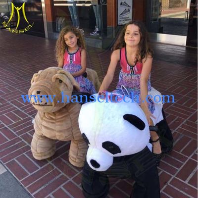 Hansel plush animal design electric kids entertainment plush animal rides المزود
