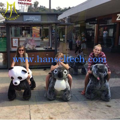 Hansel plush animal design electric kids entertainment plush animal rides المزود