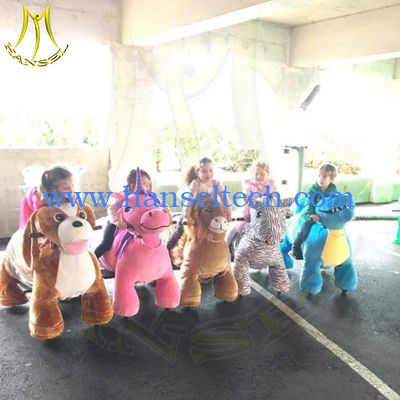 Hansel shopping mall coin operated plush outdoor ride walking animals المزود