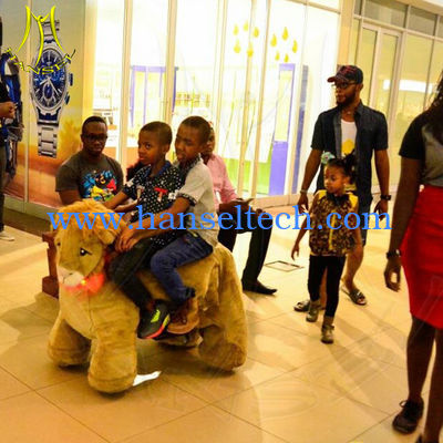 Hansel electronic funny battery operated kids ride on plush horse for park المزود