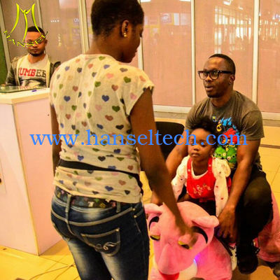 Hansel amusement park walking plush electrical animal toy ride for park المزود