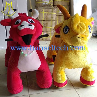 Hansel amusement coin operated battery car walking robot ride on plush animals المزود