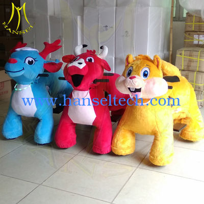 Hansel amusement park walking electric mountable animal plush ride المزود
