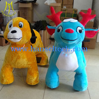 Hansel amusement walking electric plush children token motorized riding toys المزود