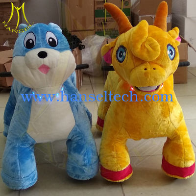 Hansel mall coin electric stuffed kiddy ride on plush motorized riding animals المزود