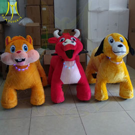 Hansel amusement kiddie ride on stuffed electric mountable animals for kids المزود