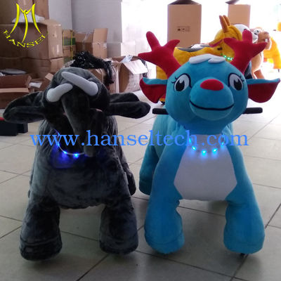 Hansel happy rides on animal motorized plush riding animals for mall المزود