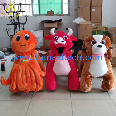 Hansel happy rides on animal motorized plush riding animals for mall المزود