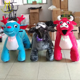 Hansel coin operated electric game machine walking plush animal toy ride المزود