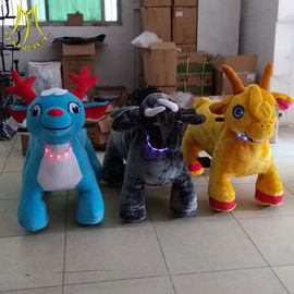 Hansel shopping mall electric walking mountable animal plush ride on toys المزود