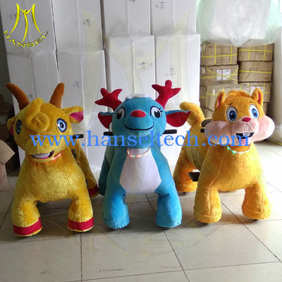 Hansel hot selling walking coin operated motorized plush riding animals المزود