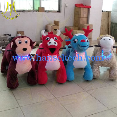 Hansel amusement park motorized plush animal plush unicorn electric scooter المزود