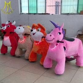 Hansel electric amusement rides game for kid power with 4wheels plush pony horse factory المزود