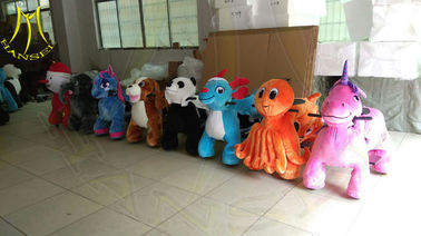 Hansel coin operated walking plush electric ride on animal toys for park المزود