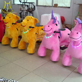 Hansel luna park toys large ride on pony animal toy plush kiddie rides المزود