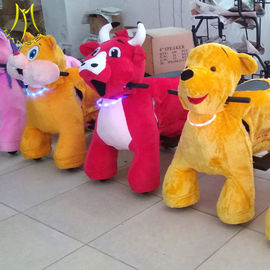 Hansel plush walking bull electric stuffed animals go kart  coin operated riding car plush toys for sales المزود