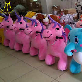 Hansel animal coin operated horse for shopping mall plush horse toy on wheels المزود