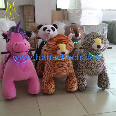 Hansel Stuffed animal car ride electric motorized plush riding animals with light necklace المزود