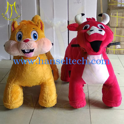 Hansel amusement park walking coin operated ride on plush animals المزود