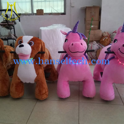 Hansel amusement park plush walking battery operated zoo animals kiddie ride المزود