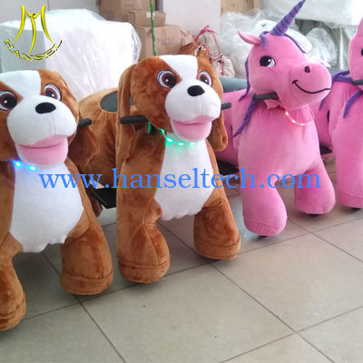 Hansel amusement park plush walking battery operated zoo animals kiddie ride المزود