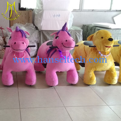 Hansel shopping mall children funfair plush battery operated zoo animal toy ride المزود