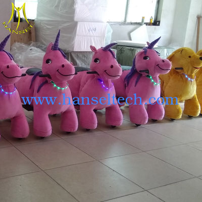 Hansel shopping mall children funfair plush battery operated zoo animal toy ride المزود