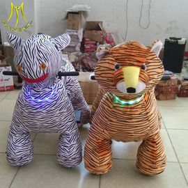 Hansel  shopping mall plush coin operated happy rides on animal plush riding zebra المزود