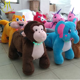 Hansel  shopping mall plush coin operated happy rides on animal plush riding zebra المزود