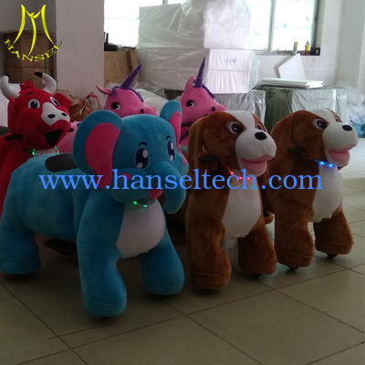 Hansel 2018 kids fun bull ride machine animal entertainment plush ride for mall المزود