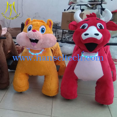 Hansel 2018 kids fun bull ride machine animal entertainment plush ride for mall المزود