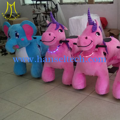 Hansel  wholesales animal coin operated rides large plush zebra ride toy on wheels المزود