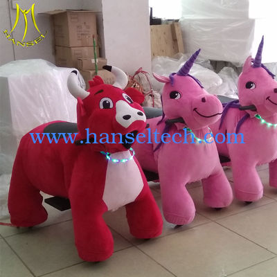 Hansel  wholesales animal coin operated rides large plush zebra ride toy on wheels المزود