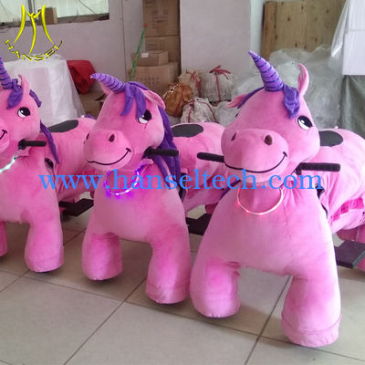 Hansel outdoor playground stuffed animals plush mechanical animal horse ride المزود