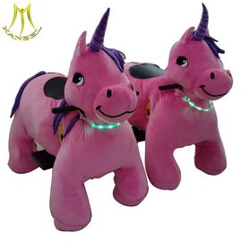 Hansel  battery plush ride on animal electric wheel unicorn riding animal for kids المزود