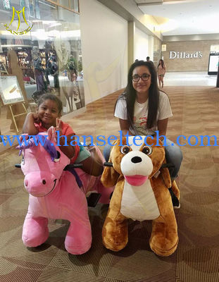 Hansel best selling battery powered plush animal kiddie rides coin operated machine المزود