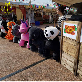 Hansel walking coin operated ride stuffed ride on furry animal المزود