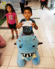 Hansel shopping mall kids and adult battery operated motorized plush riding animals المزود