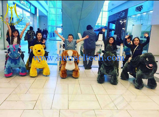 Hansel coin operated 4 wheel kid ride electric animal scooter in mall المزود
