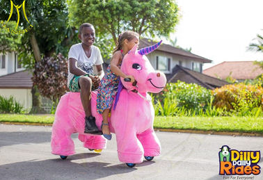 Hansel animal motorized ride large plush ride toy on wheels animal drive toy amusement rides equipment المزود
