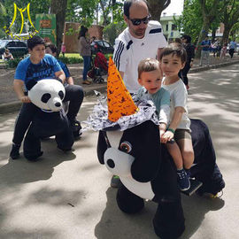 Hansel hot selling kids outdoor funfair coin operated electric plush animal scooters in mall المزود