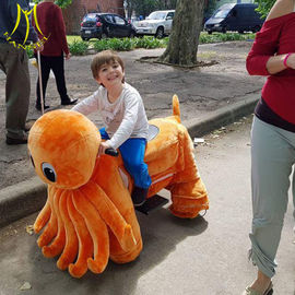 Hansel high quality coin operated outdoor kids amusement rides electric plush motorized animals in mall المزود